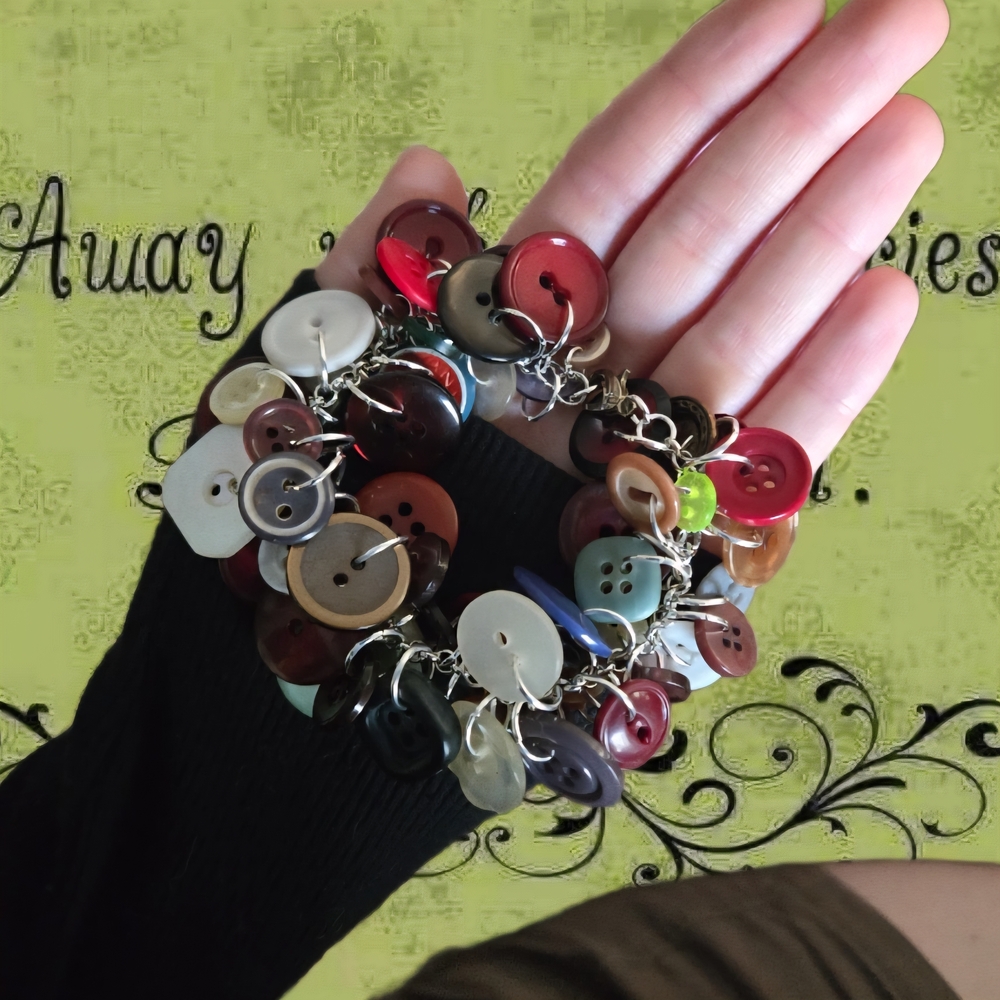 Colorful Button Charm Bracelet